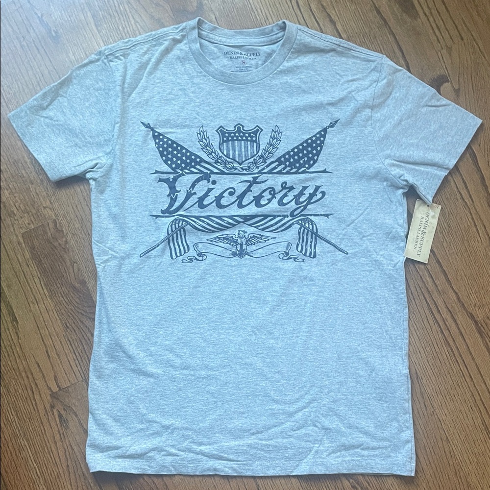 Ralph Lauren (Denim & Supply) Gray Victory Graphic T-Shirt. NWT